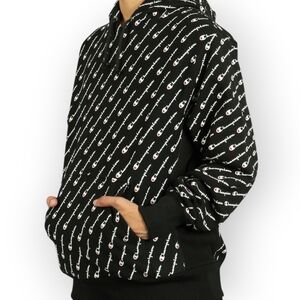 Champion Reverse Weave Black Logo Hoodie Men's Large NWT